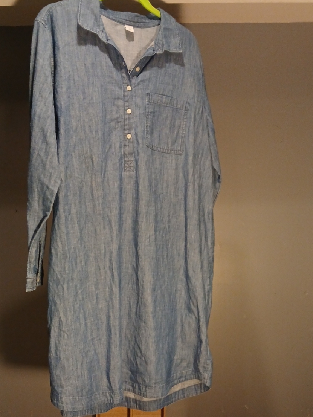Old Navy Chambray Button-Up Dress In Light Blue